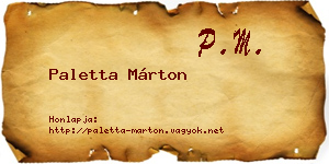Paletta Márton névjegykártya