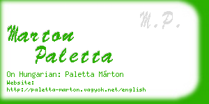 marton paletta business card
