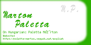 marton paletta business card